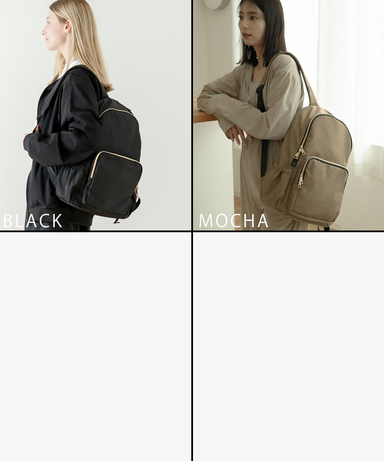 Rename ゴールドファスナーマルチポケット デイバッグ