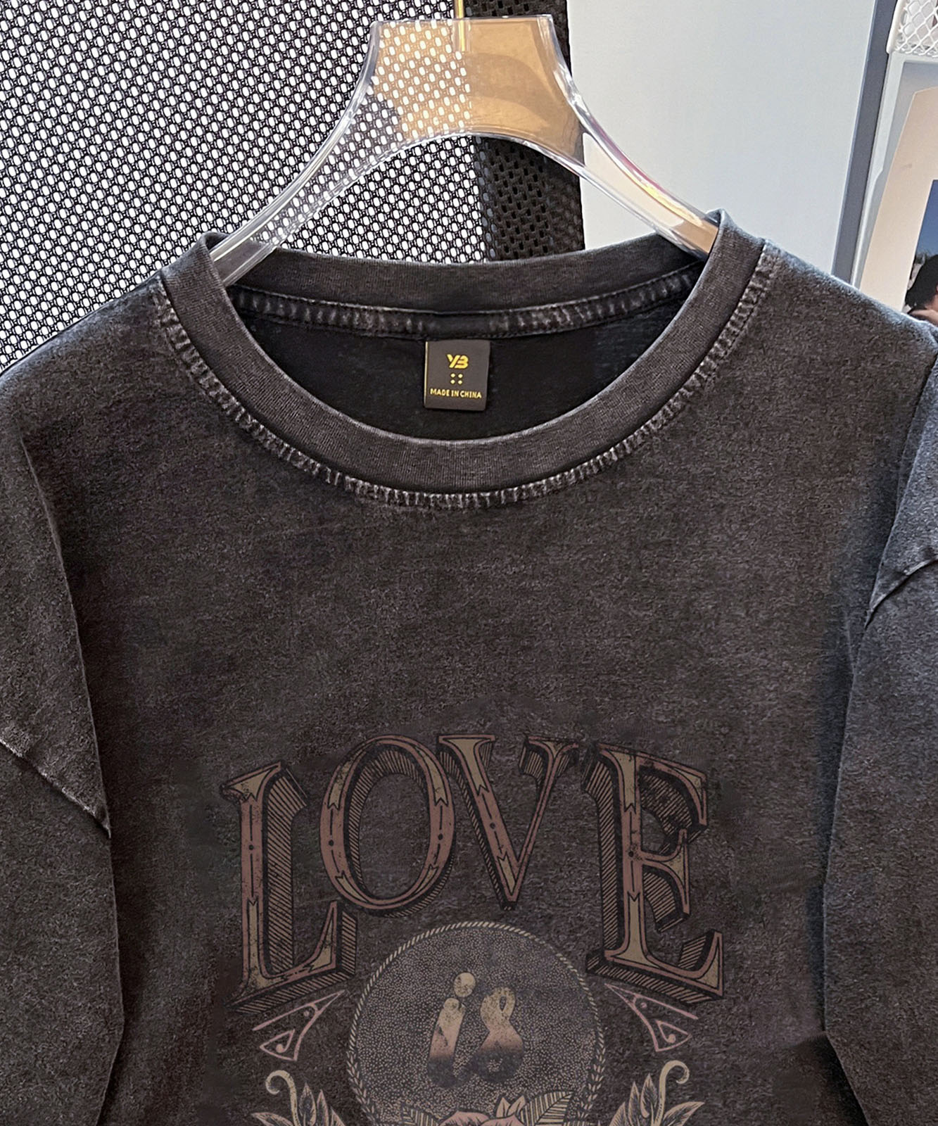 【 DEVICE select 】 ビッグシルエット ジャンキープリント ピグメント 半袖 Tシャツ 古着風 フライドポテト カレッジロゴ メンズ レディース ユニセックス