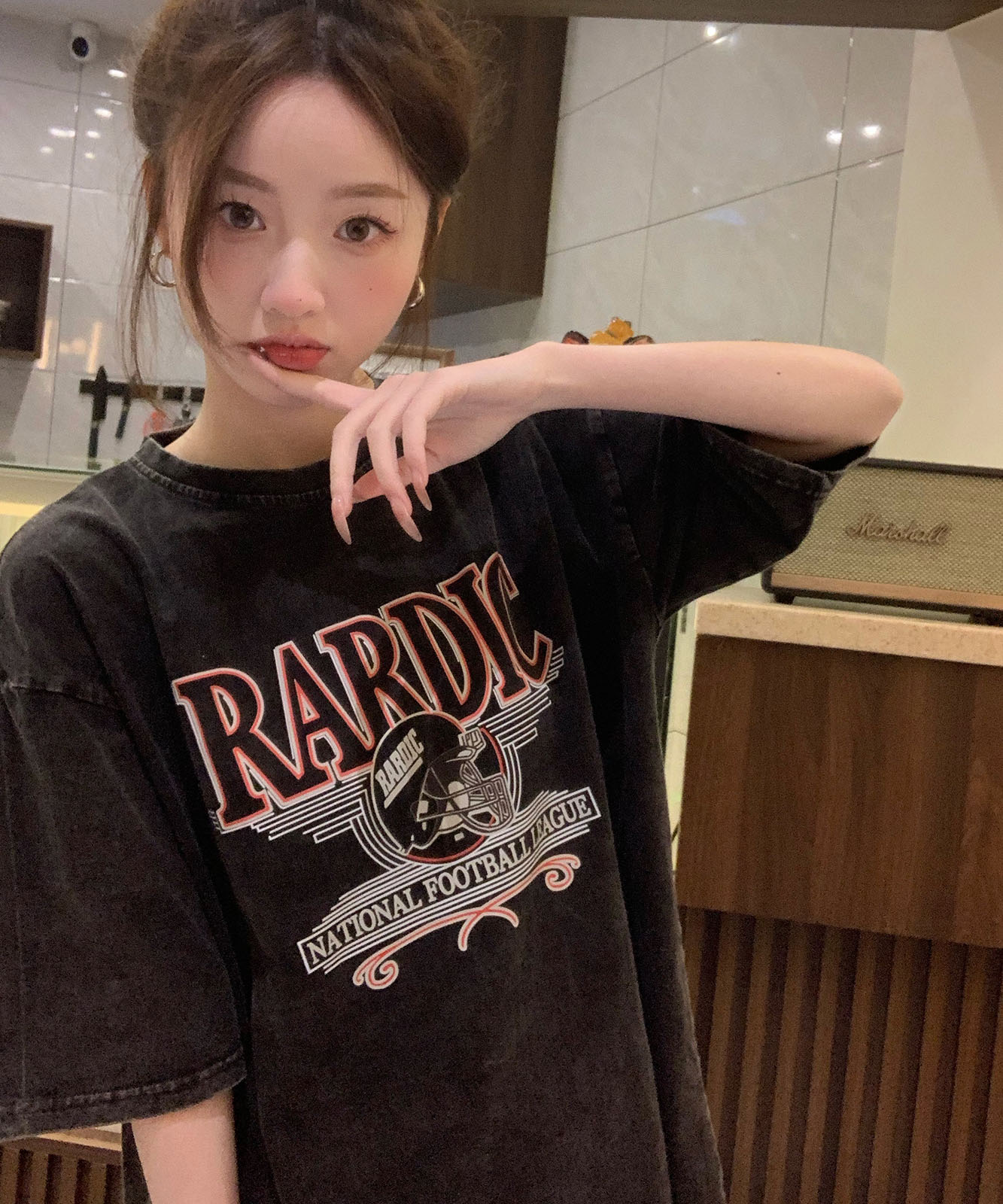 【 DEVICE select 】 ビッグシルエット ジャンキープリント ピグメント 半袖 Tシャツ 古着風 フライドポテト カレッジロゴ メンズ レディース ユニセックス