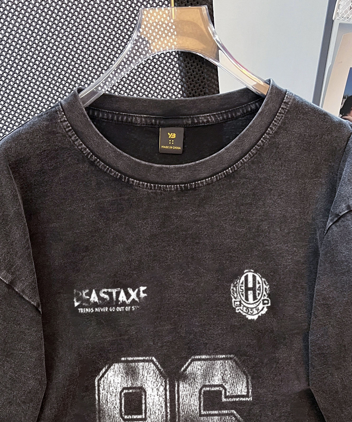 【 DEVICE select 】 ビッグシルエット ジャンキープリント ピグメント 半袖 Tシャツ 古着風 フライドポテト カレッジロゴ メンズ レディース ユニセックス