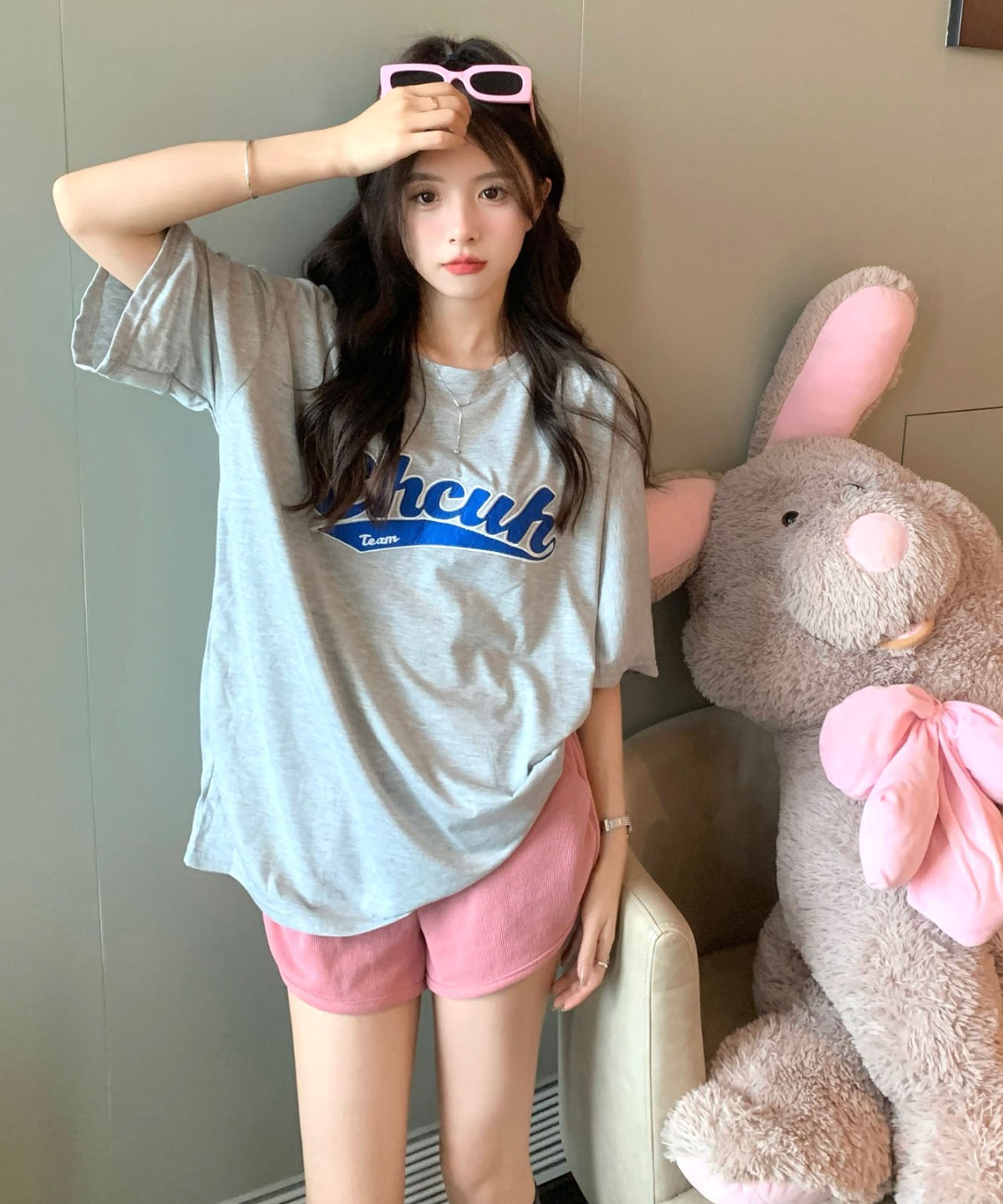 DEVICE select 韓国風 ビッグシルエット カレッジロゴ 刺繍Tシャツ メンズ レディース ユニセックス