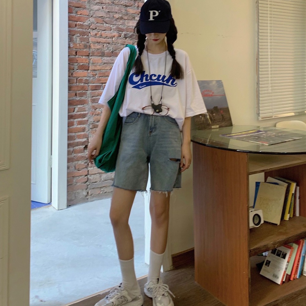 DEVICE select 韓国風 ビッグシルエット カレッジロゴ 刺繍Tシャツ メンズ レディース ユニセックス