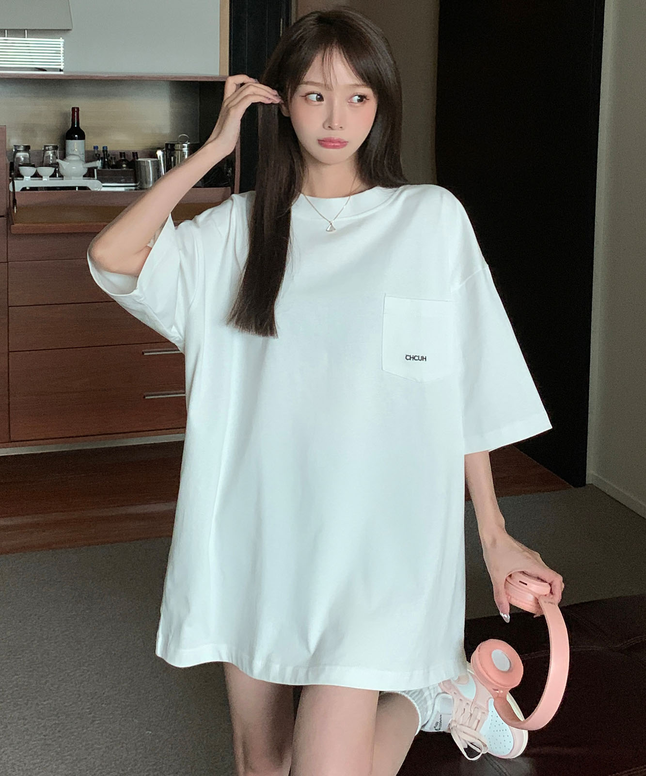 DEVICE select オーバーサイズ ポケット刺繍 コットン 半袖 Tシャツ メンズ レディース ユニセックス