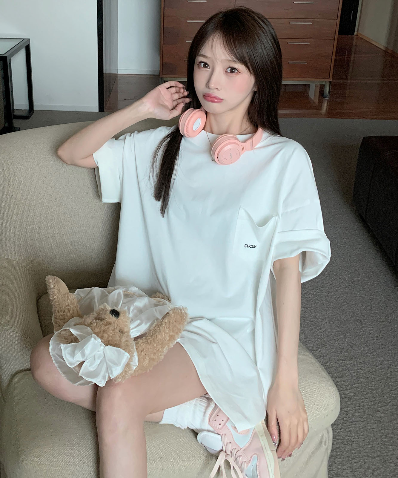 DEVICE select オーバーサイズ ポケット刺繍 コットン 半袖 Tシャツ メンズ レディース ユニセックス