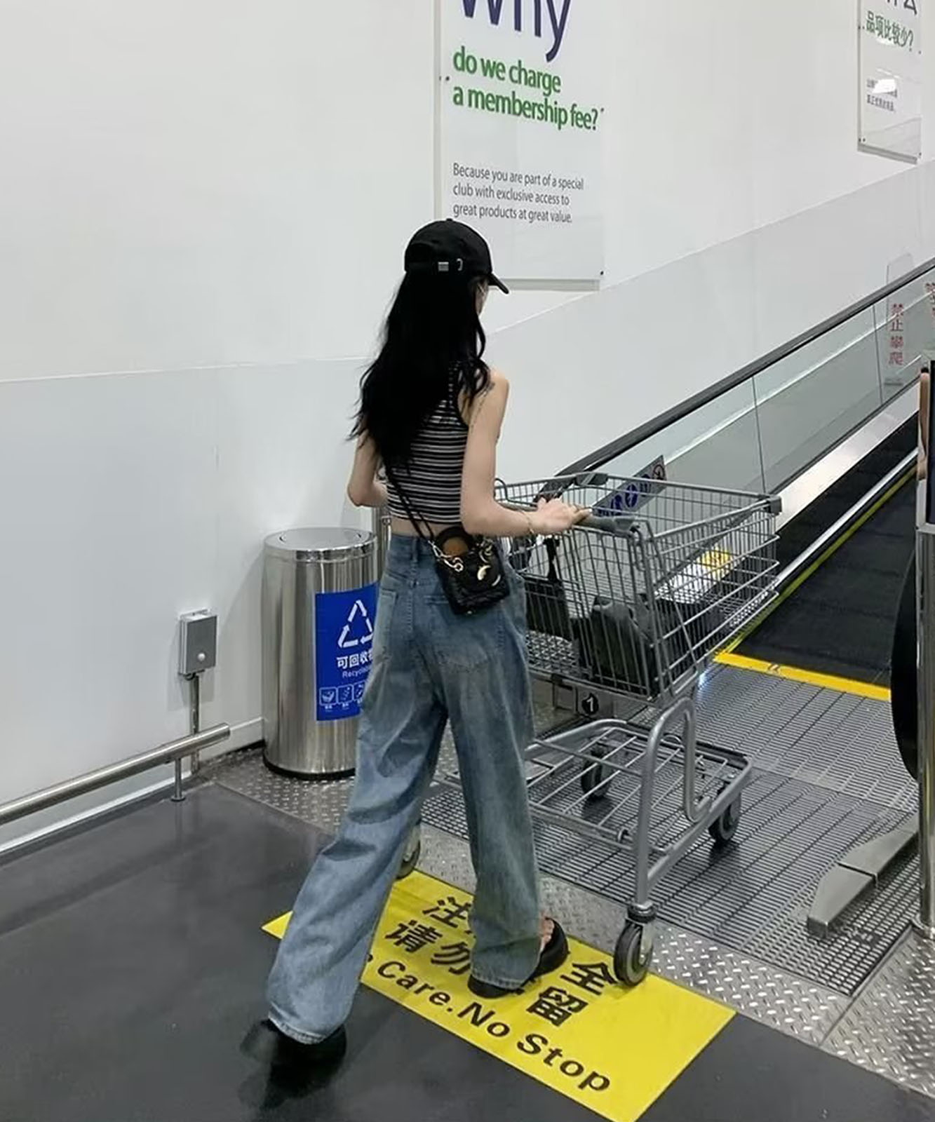 DEVICE select ルーズクラッシュ ダメージ デニムパンツ ノームコア グランパコア レディース