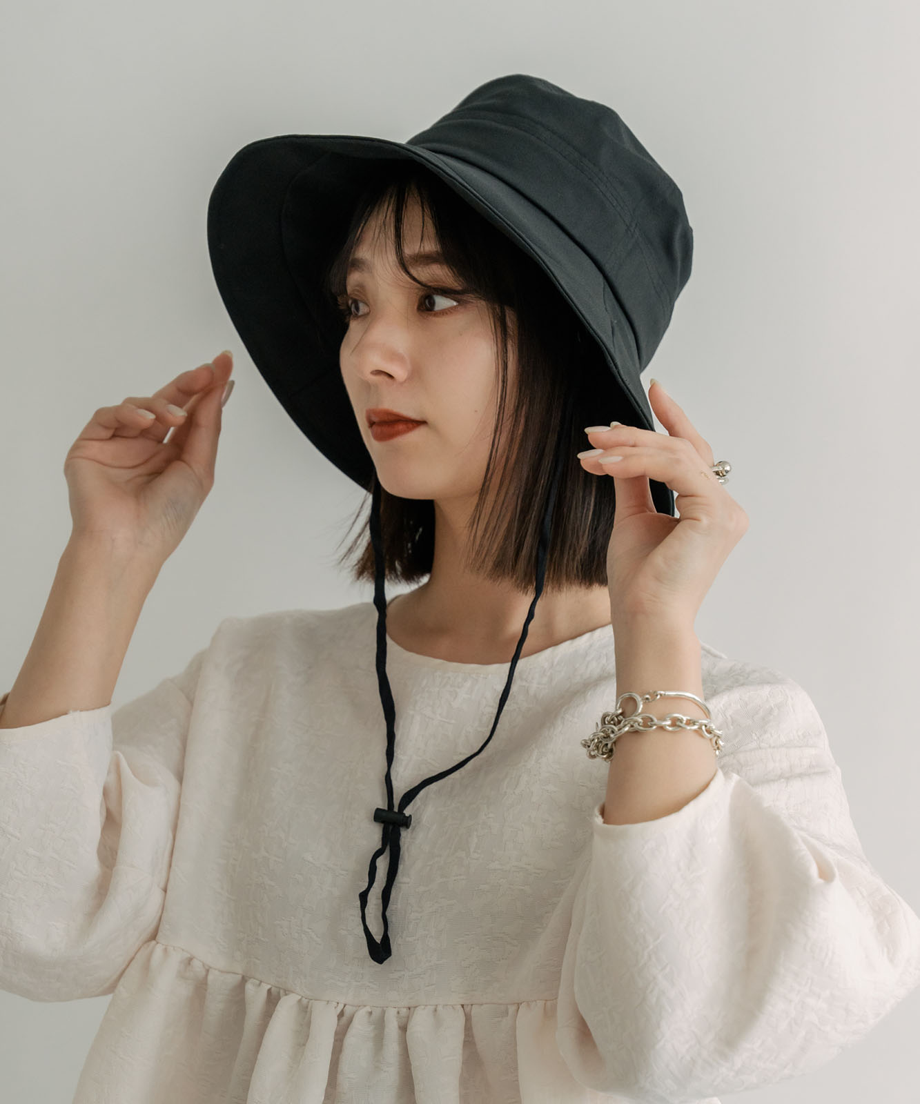 値下げ不可。フラットヘッドサファリハットブラック2サイズ DEVICE＋ シンプル オーバーフィット サファリハット BBC23027