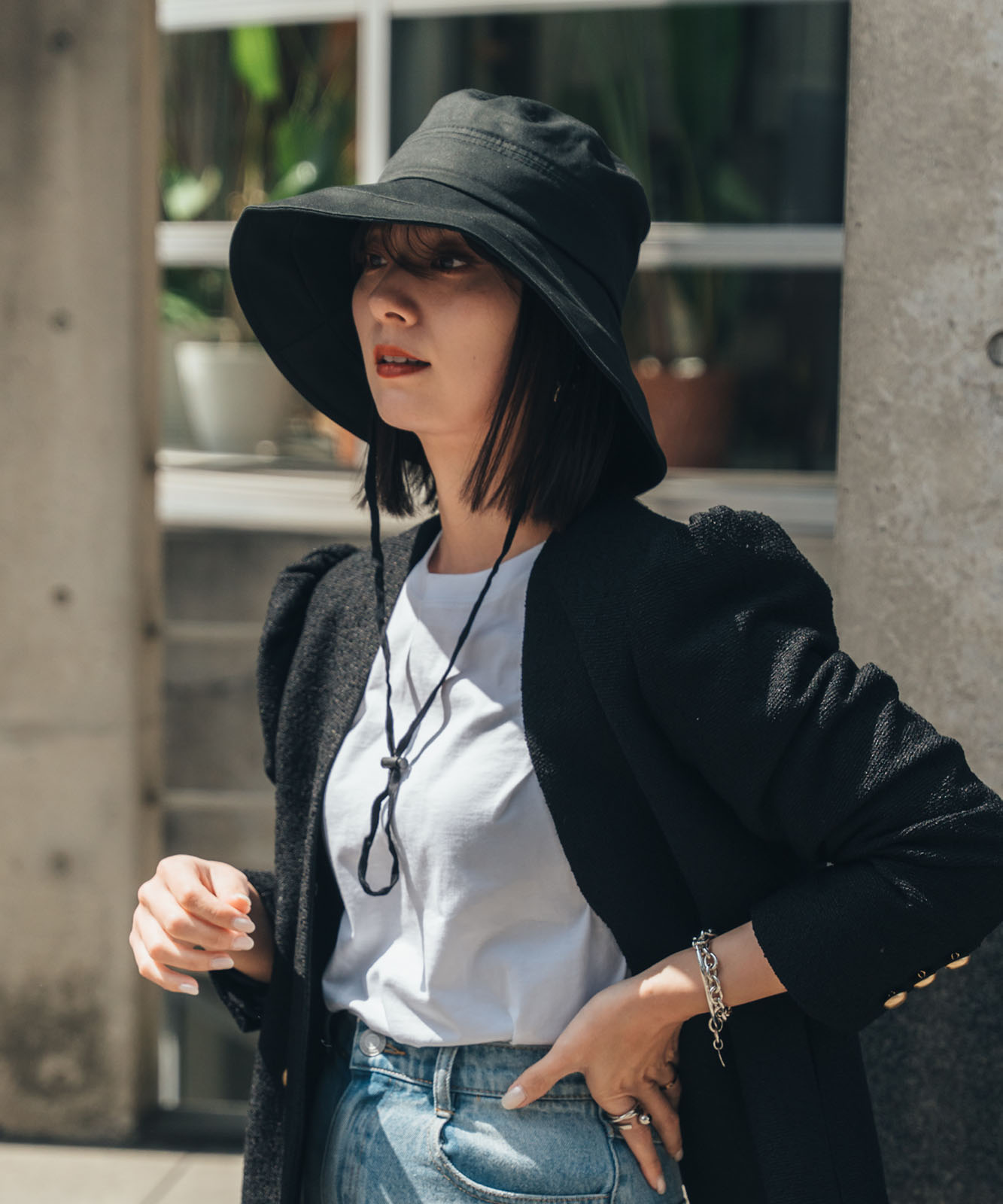 DEVICE＋ シンプル オーバーフィット サファリハット