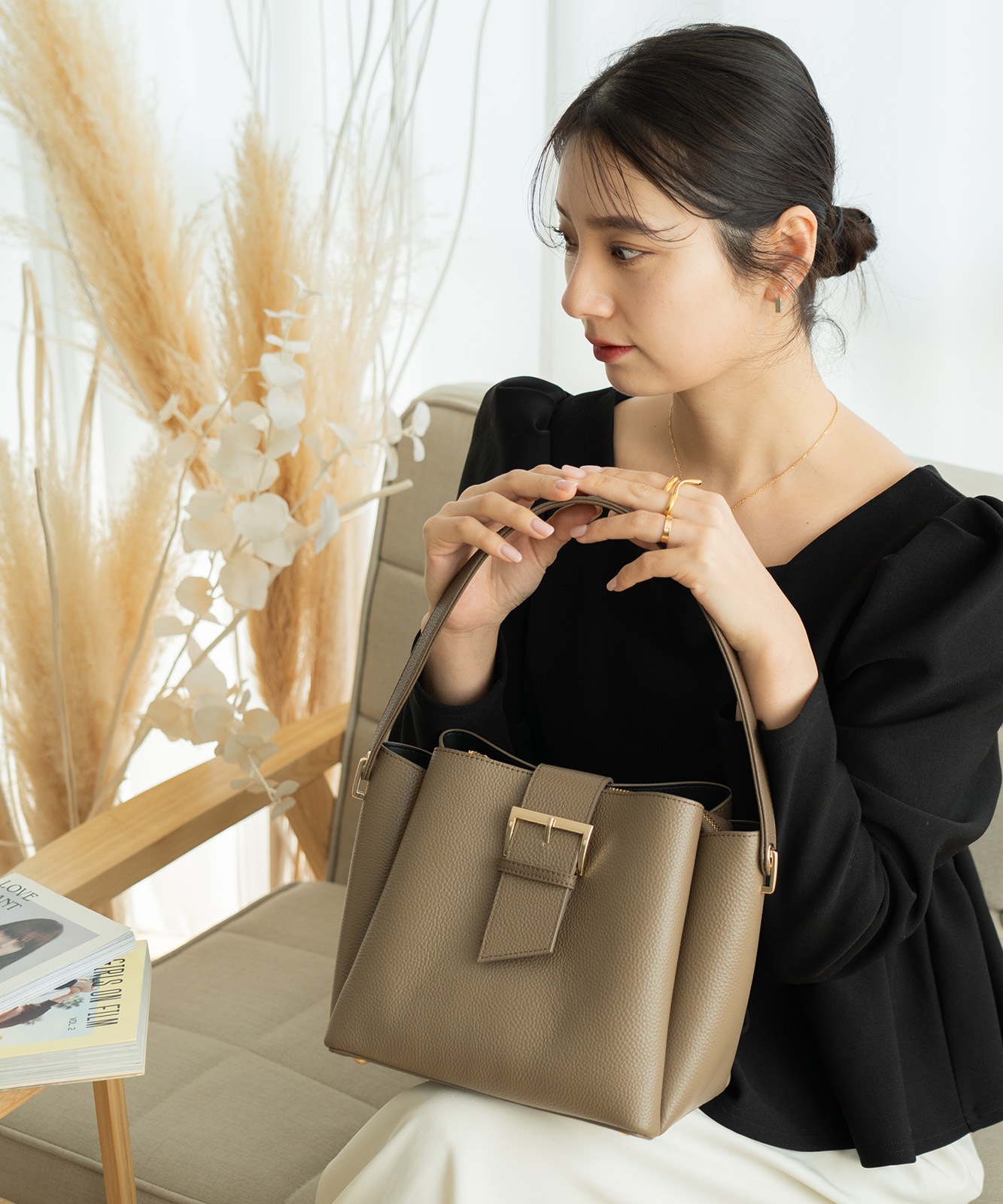REAIMER 本革 フラップベルト ハンドバッグ レディース 通勤