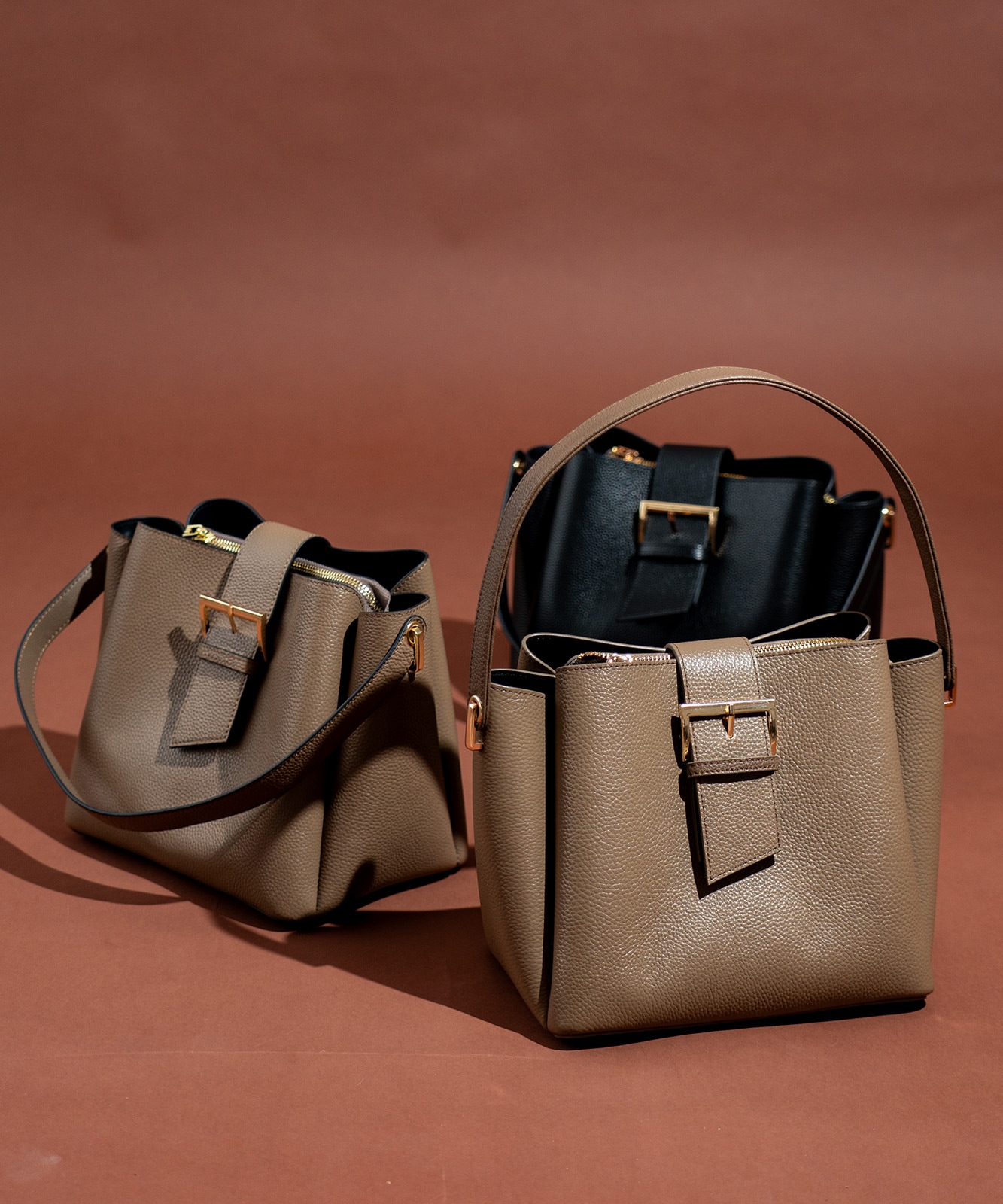 REAIMER フラップベルト 本革 ハンドバッグ