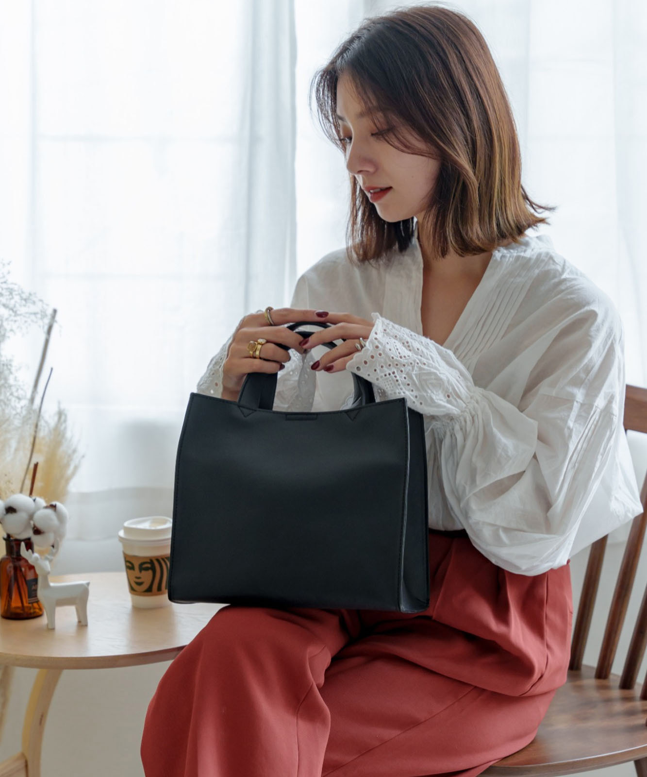 【 Rename 】 スクエア ミニトートバッグ フェイクレザー レディース メンズ ユニセックス おしゃれ 通勤 通学 ママ 学生 RTG22233