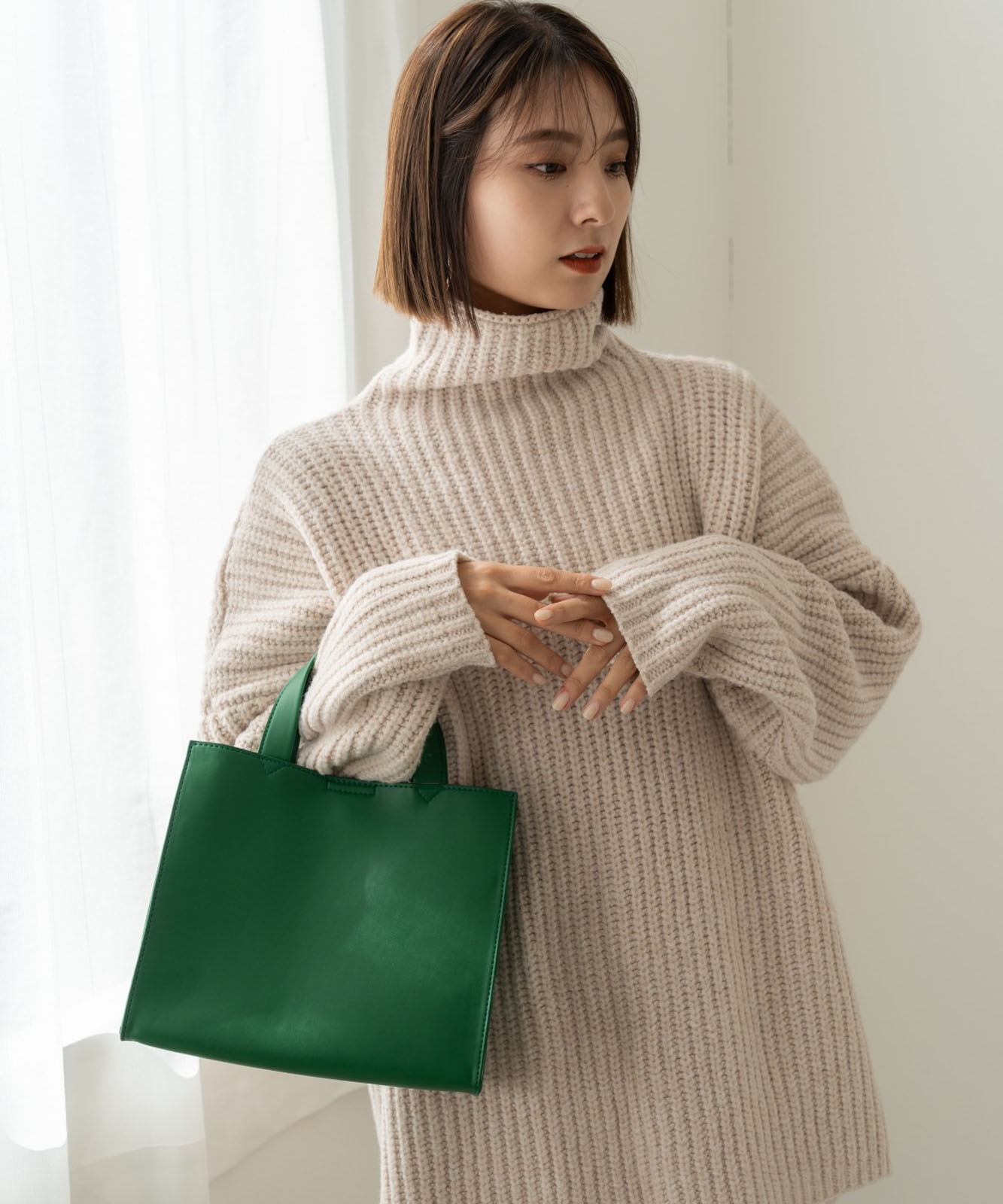 【 Rename 】 スクエア ミニトートバッグ フェイクレザー レディース メンズ ユニセックス おしゃれ 通勤 通学 ママ 学生 RTG22233