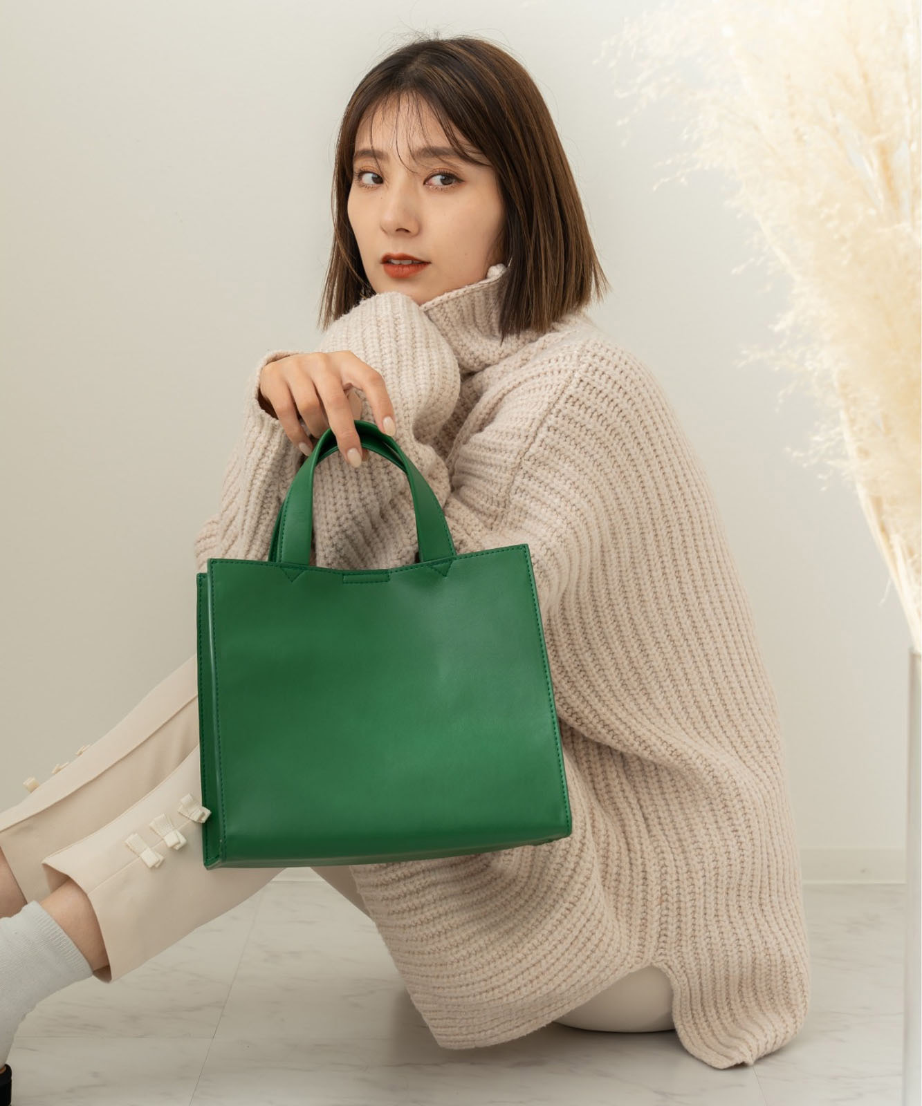 【 Rename 】 スクエア ミニトートバッグ フェイクレザー レディース メンズ ユニセックス おしゃれ 通勤 通学 ママ 学生 RTG22233