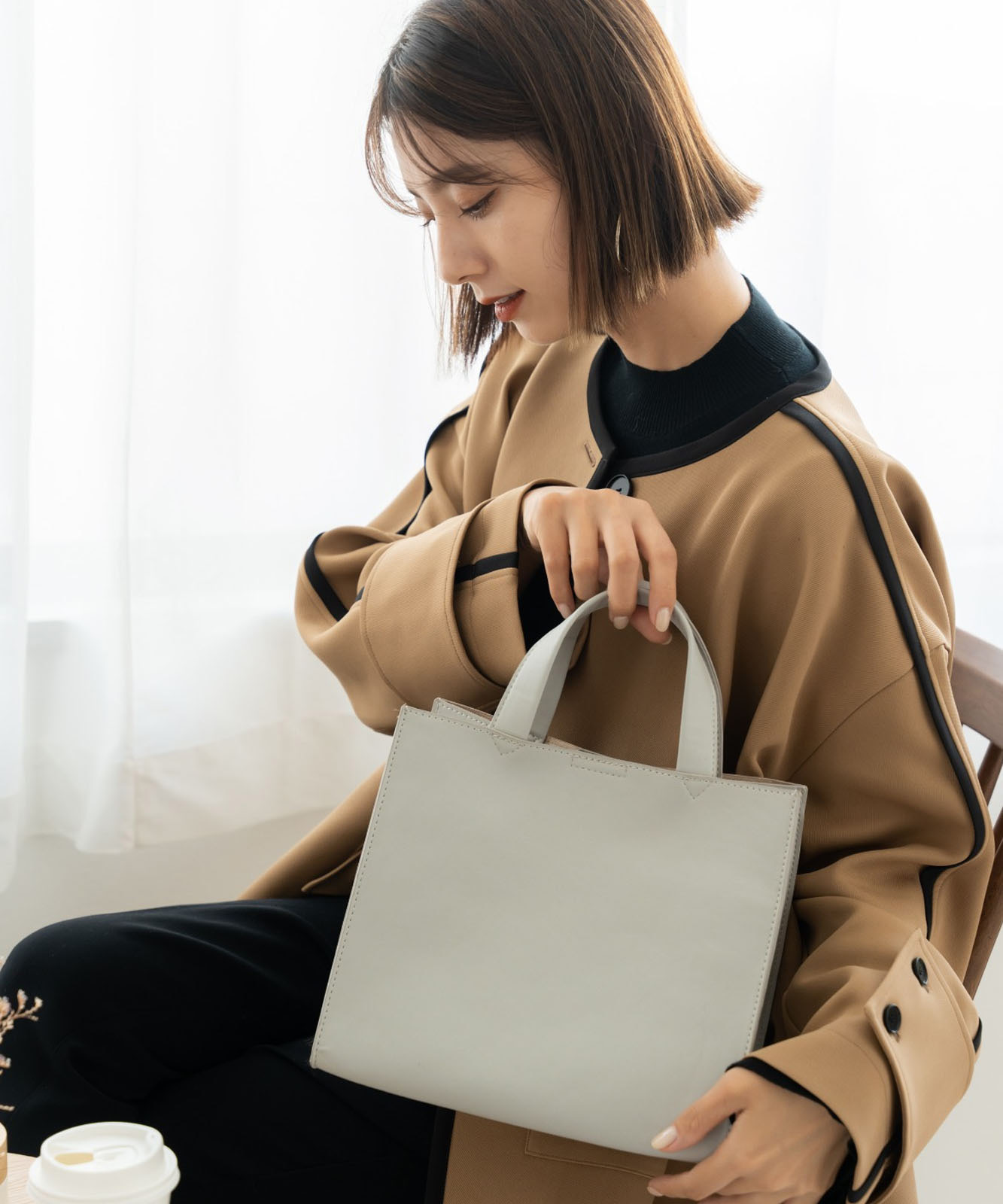 【 Rename 】 スクエア ミニトートバッグ フェイクレザー レディース メンズ ユニセックス おしゃれ 通勤 通学 ママ 学生 RTG22233