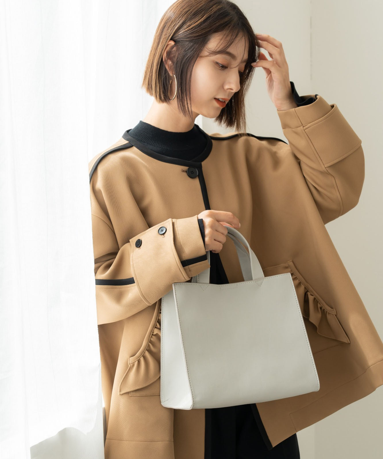 【 Rename 】 スクエア ミニトートバッグ フェイクレザー レディース メンズ ユニセックス おしゃれ 通勤 通学 ママ 学生 RTG22233