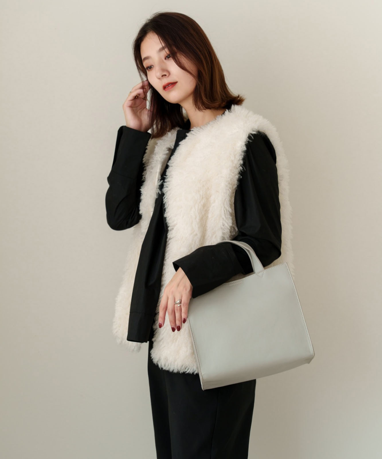 【 Rename 】 スクエア ミニトートバッグ フェイクレザー レディース メンズ ユニセックス おしゃれ 通勤 通学 ママ 学生 RTG22233