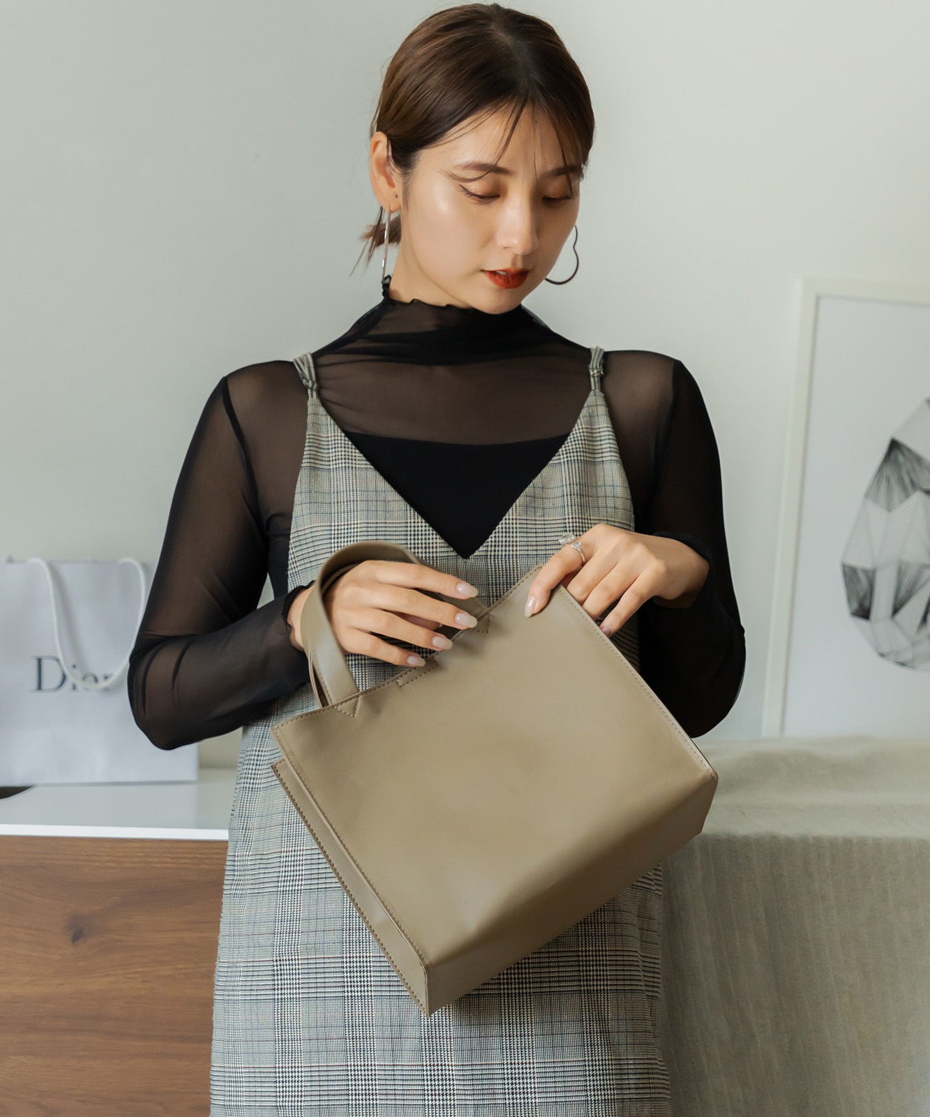 【 Rename 】 スクエア ミニトートバッグ フェイクレザー レディース メンズ ユニセックス おしゃれ 通勤 通学 ママ 学生 RTG22233