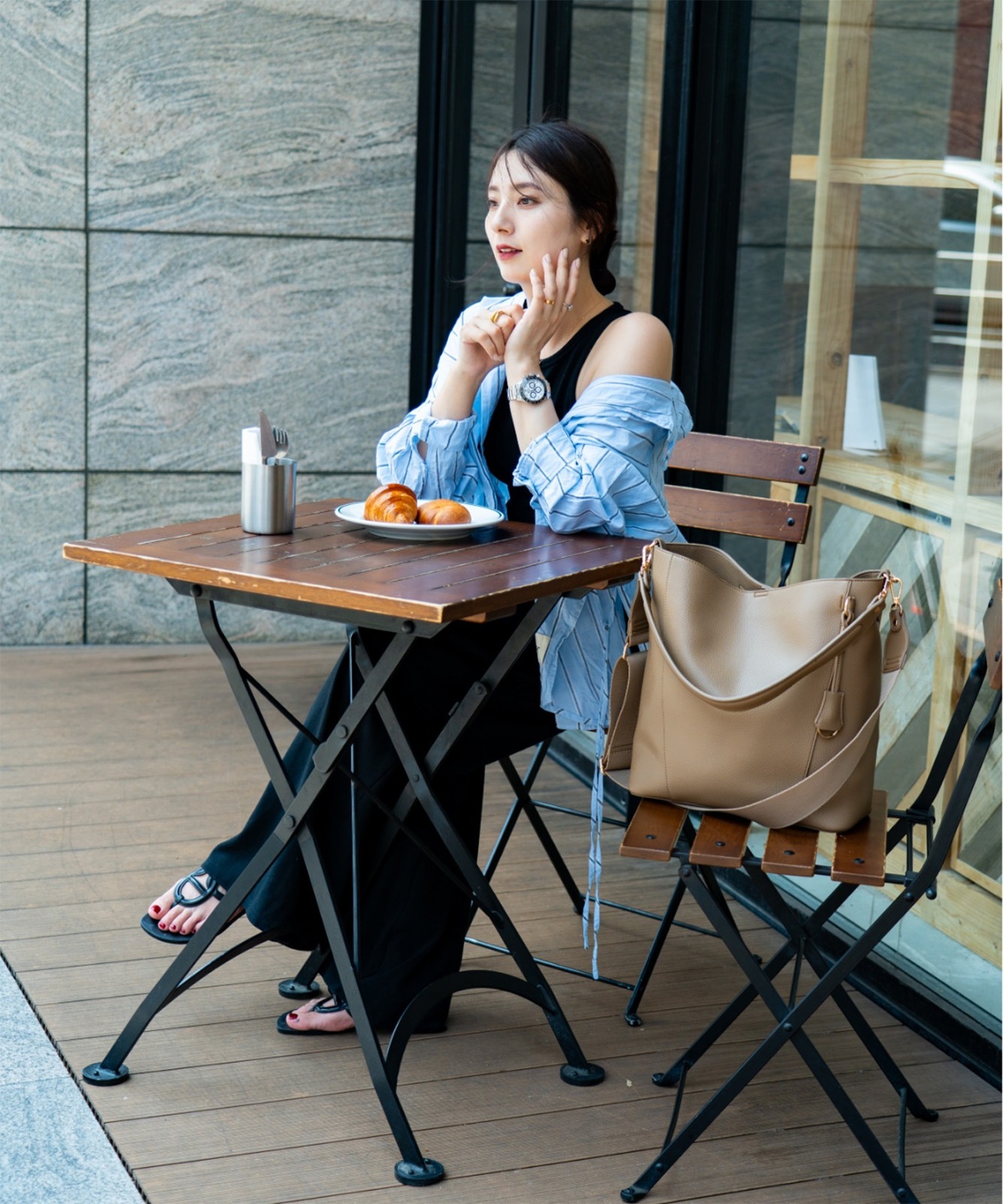 Rename ワンハンドル ショルダーバッグ インナーバッグ付き レディース