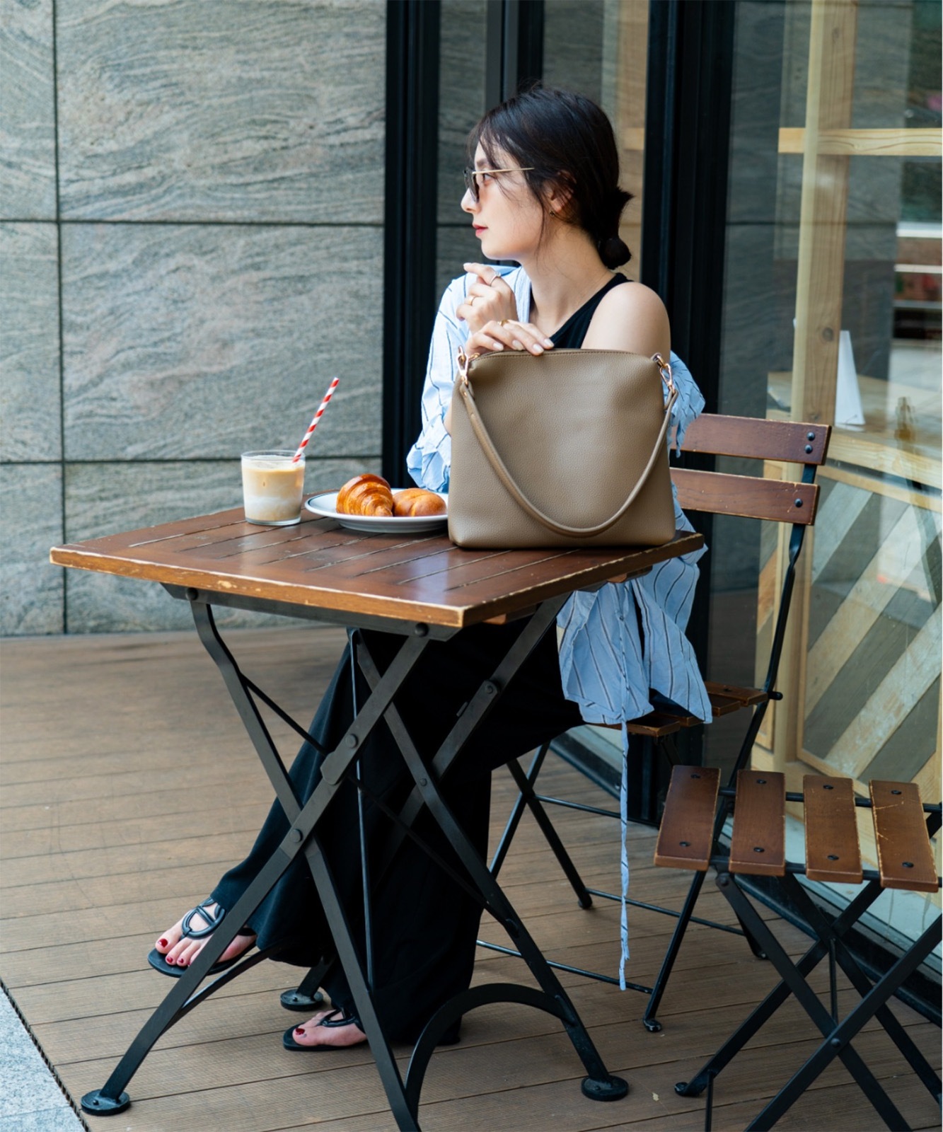 Rename ワンハンドル ショルダーバッグ インナーバッグ付き レディース