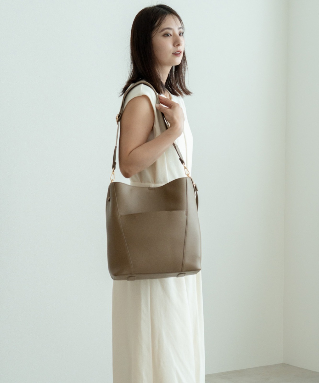 Rename ワンハンドル ショルダーバッグ インナーバッグ付き レディース