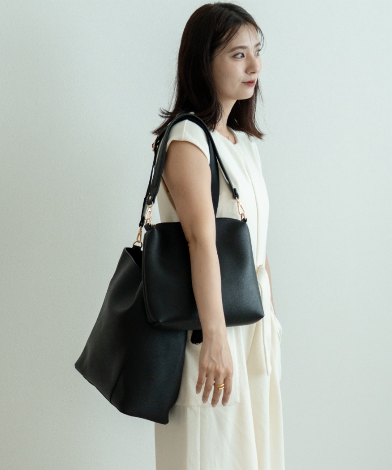 Rename ワンハンドル ショルダーバッグ インナーバッグ付き レディース