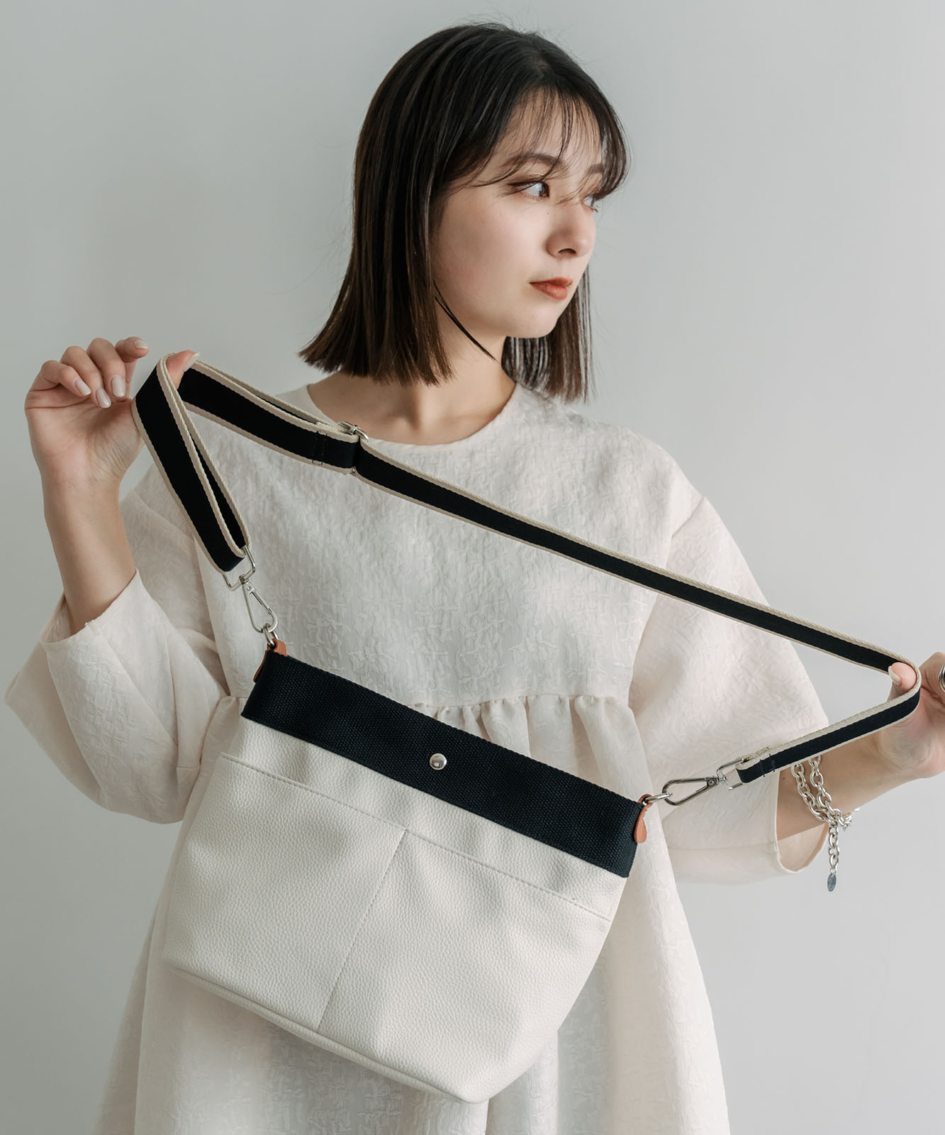 付け替え可能 バイカラー ショルダーストラップ