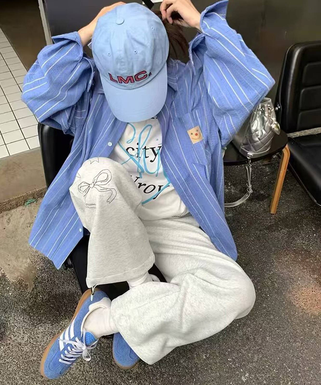 リボン グラフィック プリント スウェットパンツ 