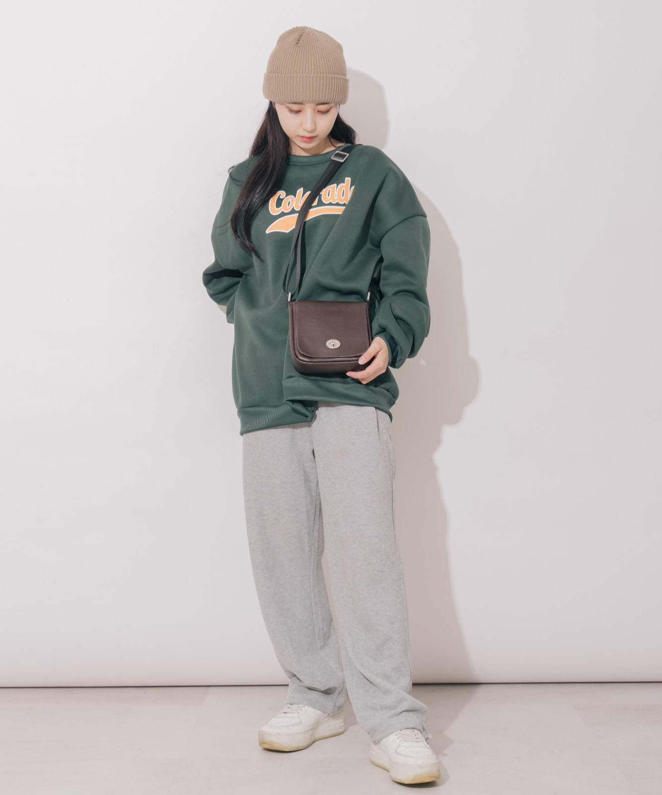 DEVICE＋ カウレザー フロントバックル ミニショルダーバッグ