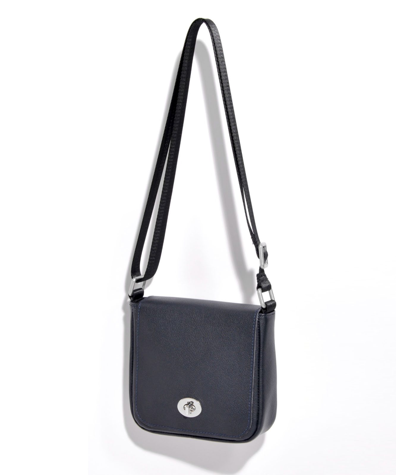 DEVICE＋ カウレザー フロントバックル ミニショルダーバッグ