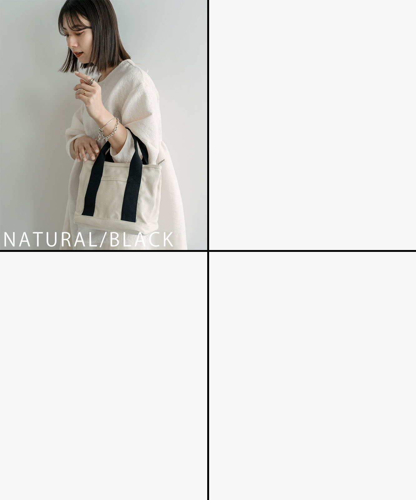 Rename ファスナー付 仕切り ミニ トートバッグ