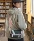 【 DEVICE select 】 サステナブル バイカラー ミニショルダーバッグ フラップ サコッシュ メッセンジャーバッグ 韓国 ストリート Y2K メンズ レディース C558MINI