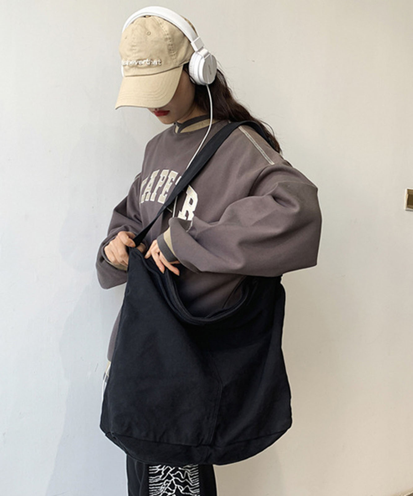 【 Rename 】 ウォッシュ加工 アジャスターベルト付き キャンバス ビッグトートショルダーバッグ メンズ レディース ユニセックス RSH22032