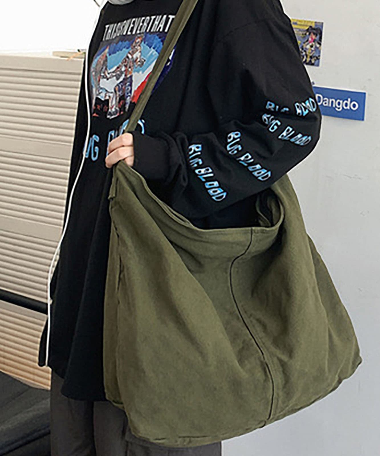 【 Rename 】 ウォッシュ加工 アジャスターベルト付き キャンバス ビッグトートショルダーバッグ メンズ レディース ユニセックス RSH22032