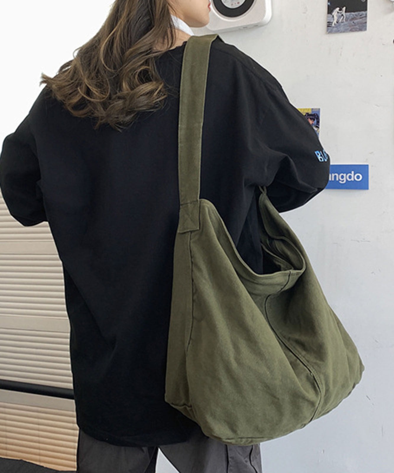 【 Rename 】 ウォッシュ加工 アジャスターベルト付き キャンバス ビッグトートショルダーバッグ メンズ レディース ユニセックス RSH22032