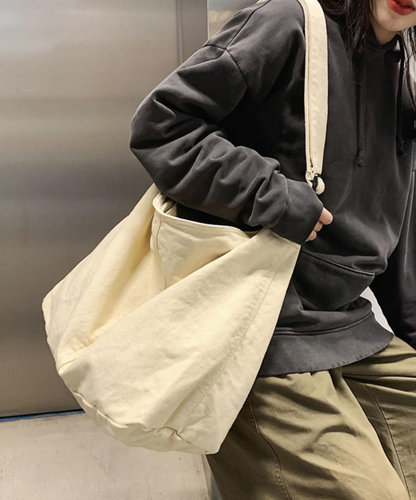 【 Rename 】 ウォッシュ加工 アジャスターベルト付き キャンバス ビッグトートショルダーバッグ メンズ レディース ユニセックス RSH22032