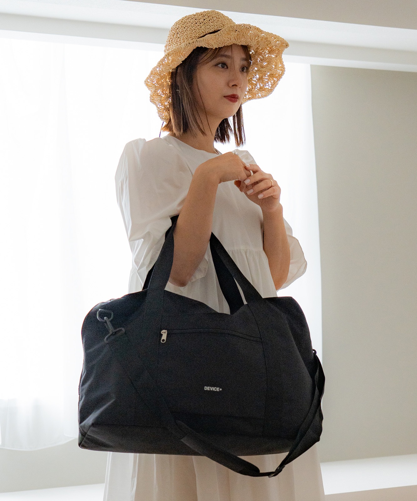 【 DEVICE＋ 】 折りたたんで収納可能 大容量 3way ボストンバッグ メンズ レディース ユニセックス おしゃれ 学生 カジュアル 旅行 大きめ PBN24023