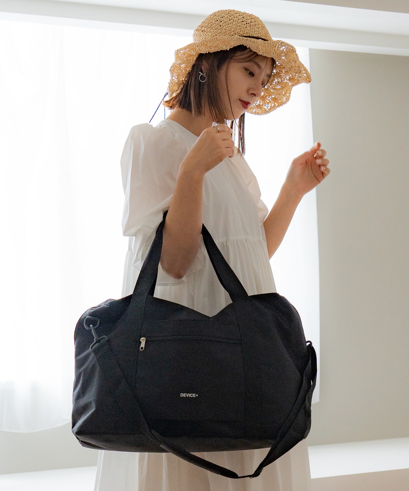 【 DEVICE＋ 】 折りたたんで収納可能 大容量 3way ボストンバッグ メンズ レディース ユニセックス おしゃれ 学生 カジュアル 旅行 大きめ PBN24023