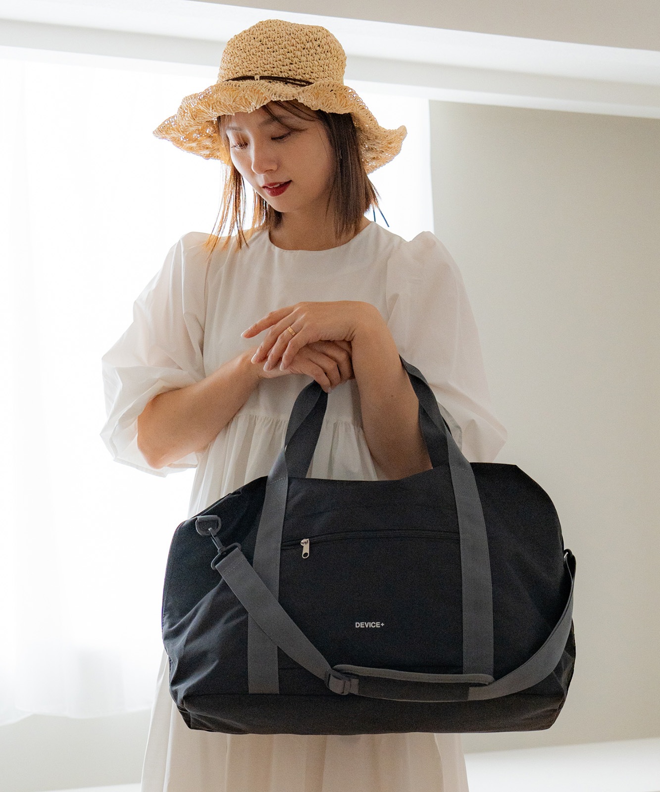 【 DEVICE＋ 】 折りたたんで収納可能 大容量 3way ボストンバッグ メンズ レディース ユニセックス おしゃれ 学生 カジュアル 旅行 大きめ PBN24023