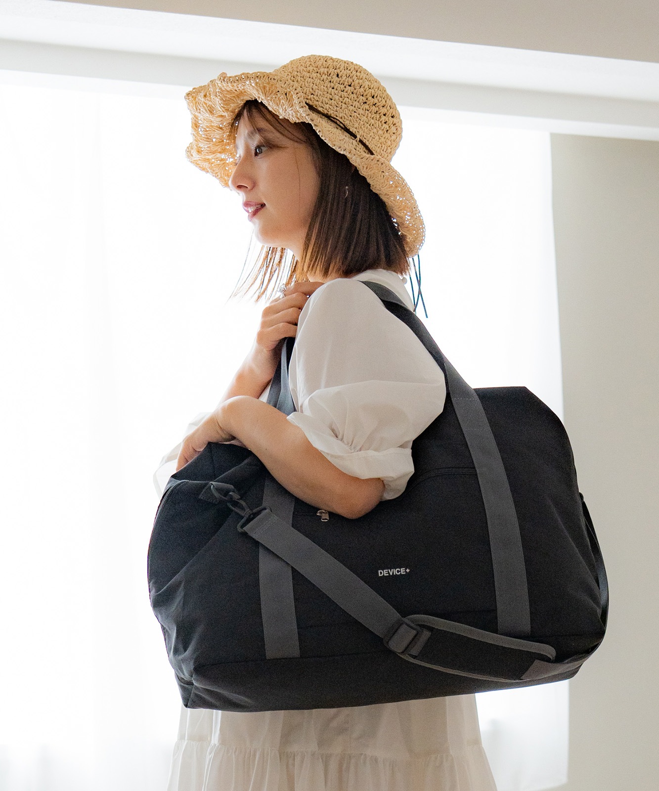 【 DEVICE＋ 】 折りたたんで収納可能 大容量 3way ボストンバッグ メンズ レディース ユニセックス おしゃれ 学生 カジュアル 旅行 大きめ PBN24023