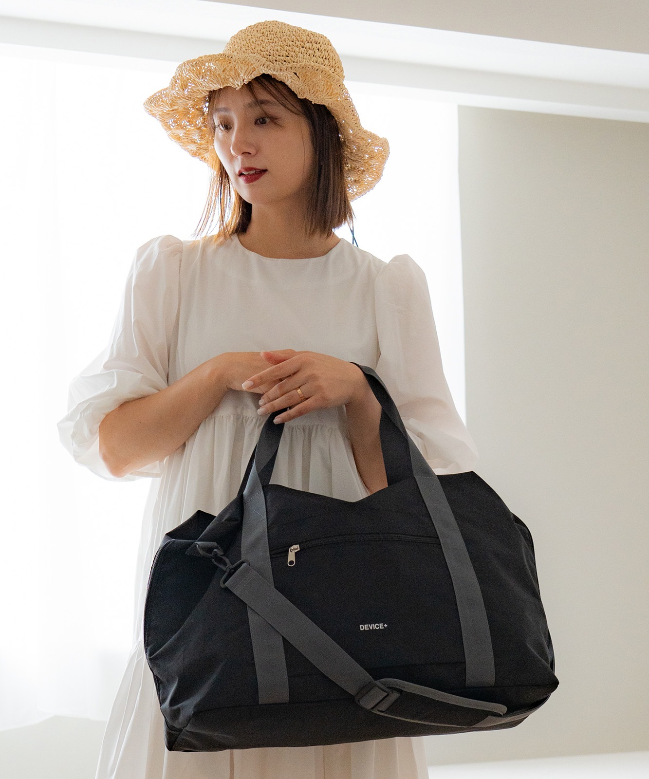 【 DEVICE＋ 】 折りたたんで収納可能 大容量 3way ボストンバッグ メンズ レディース ユニセックス おしゃれ 学生 カジュアル 旅行 大きめ PBN24023