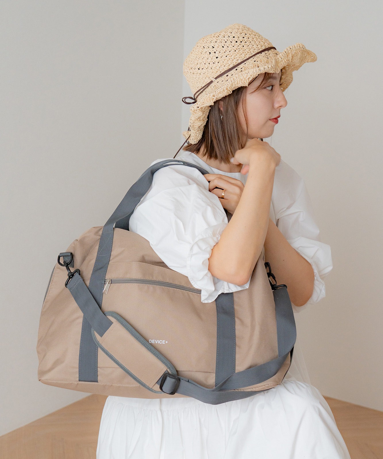 【 DEVICE＋ 】 折りたたんで収納可能 大容量 3way ボストンバッグ メンズ レディース ユニセックス おしゃれ 学生 カジュアル 旅行 大きめ PBN24023