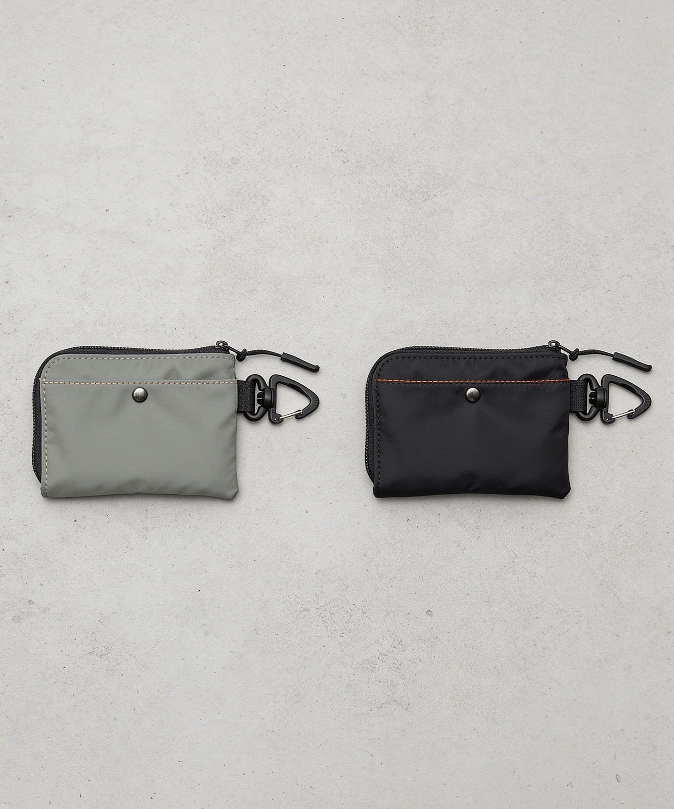 【 DEVICE 】 カラビナ付き マルチ コインケース ミニ財布 フラグメントケース ポーチ L字ファスナー ミリタリー MA-1風 メンズ レディース ユニセックス DPN26030