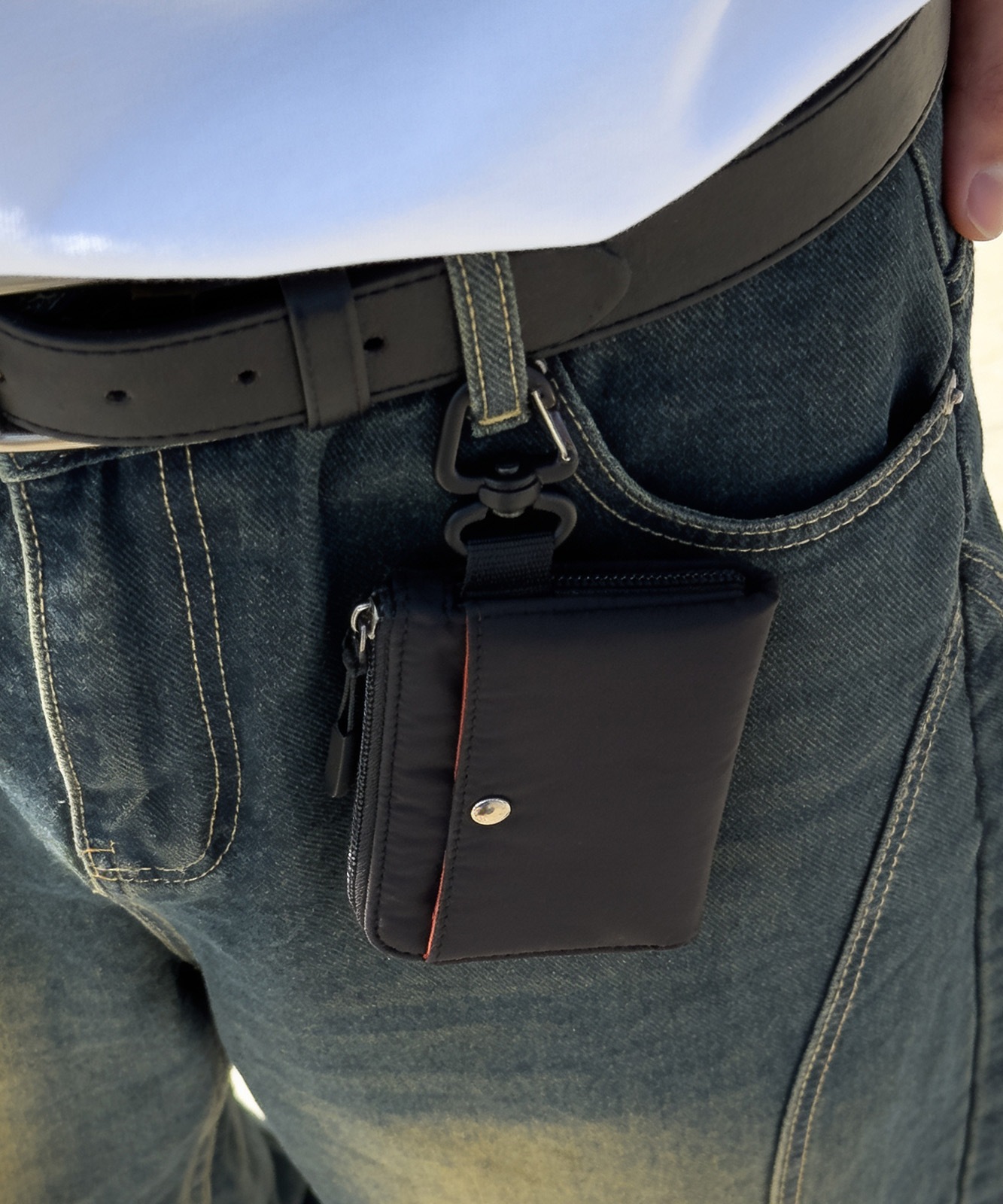 【 DEVICE 】 カラビナ付き マルチ コインケース ミニ財布 フラグメントケース ポーチ L字ファスナー ミリタリー MA-1風 メンズ レディース ユニセックス DPN26030