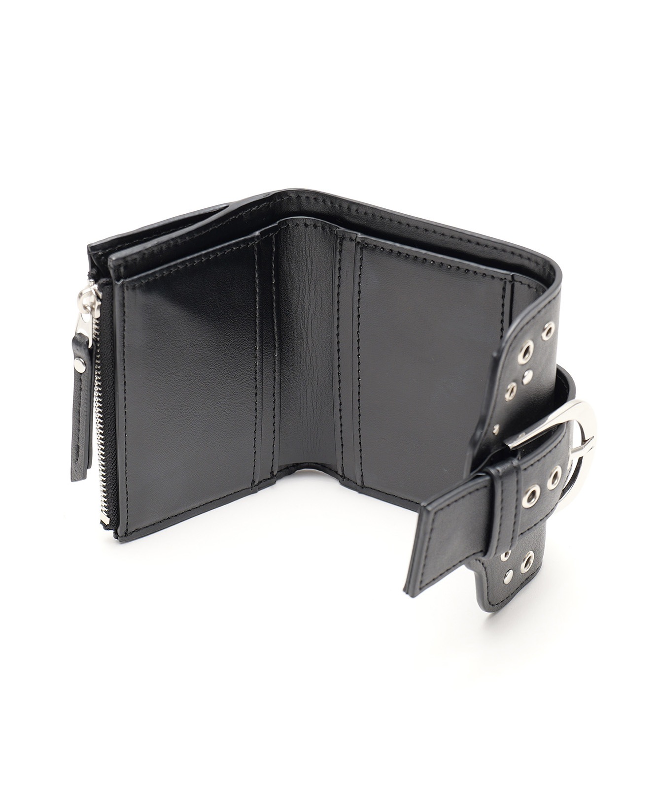 【DEVICE】 メタルバックル スタッズ ミニウォレット 三つ折り財布 コンパクト財布 Y2K ストリート メンズ レディース DPG26042 メンズ レディース ユニセックス おしゃれ 大容量 軽量 通学 通勤 韓国ストリート DPG26042