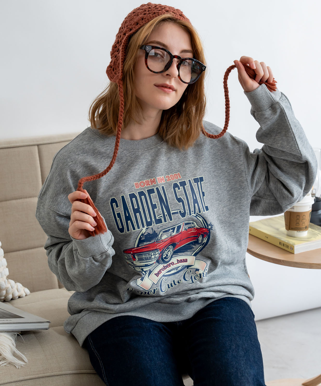 ルーズグラフィックプリント スウェット トレーナー メンズ レディース 秋服 冬服