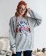 ルーズグラフィックプリント スウェット トレーナー メンズ レディース 秋服 冬服
