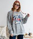 ルーズグラフィックプリント スウェット トレーナー メンズ レディース 秋服 冬服