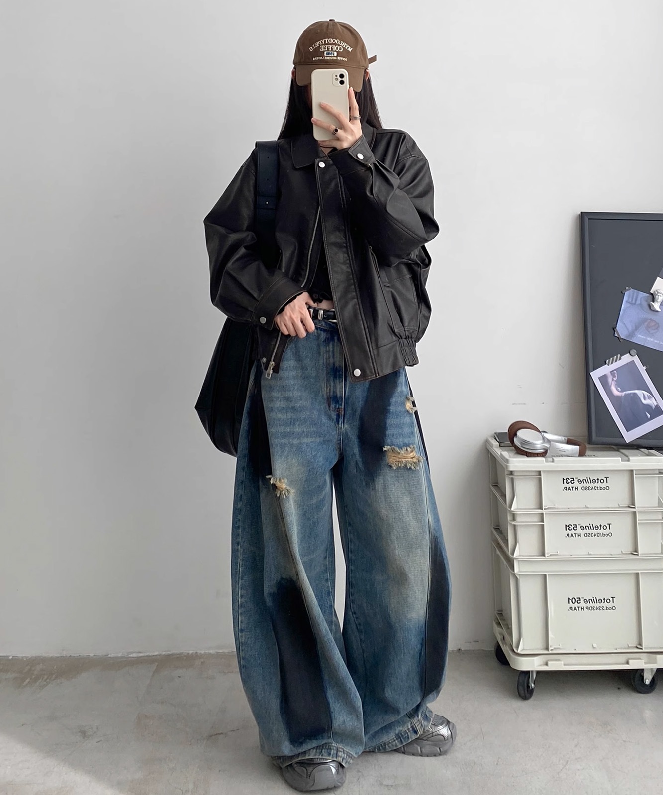 ペイント ダメージ デニムパンツ 