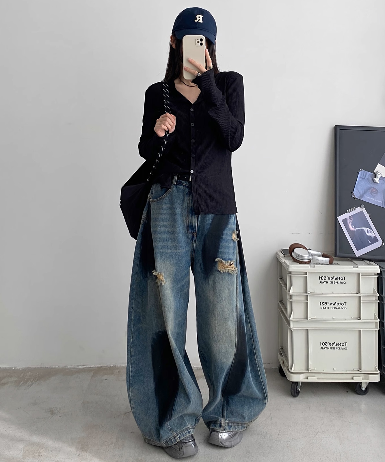 ペイント ダメージ デニムパンツ 