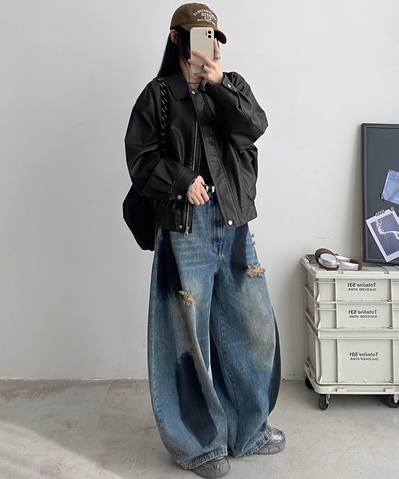 ペイント ダメージ デニムパンツ 