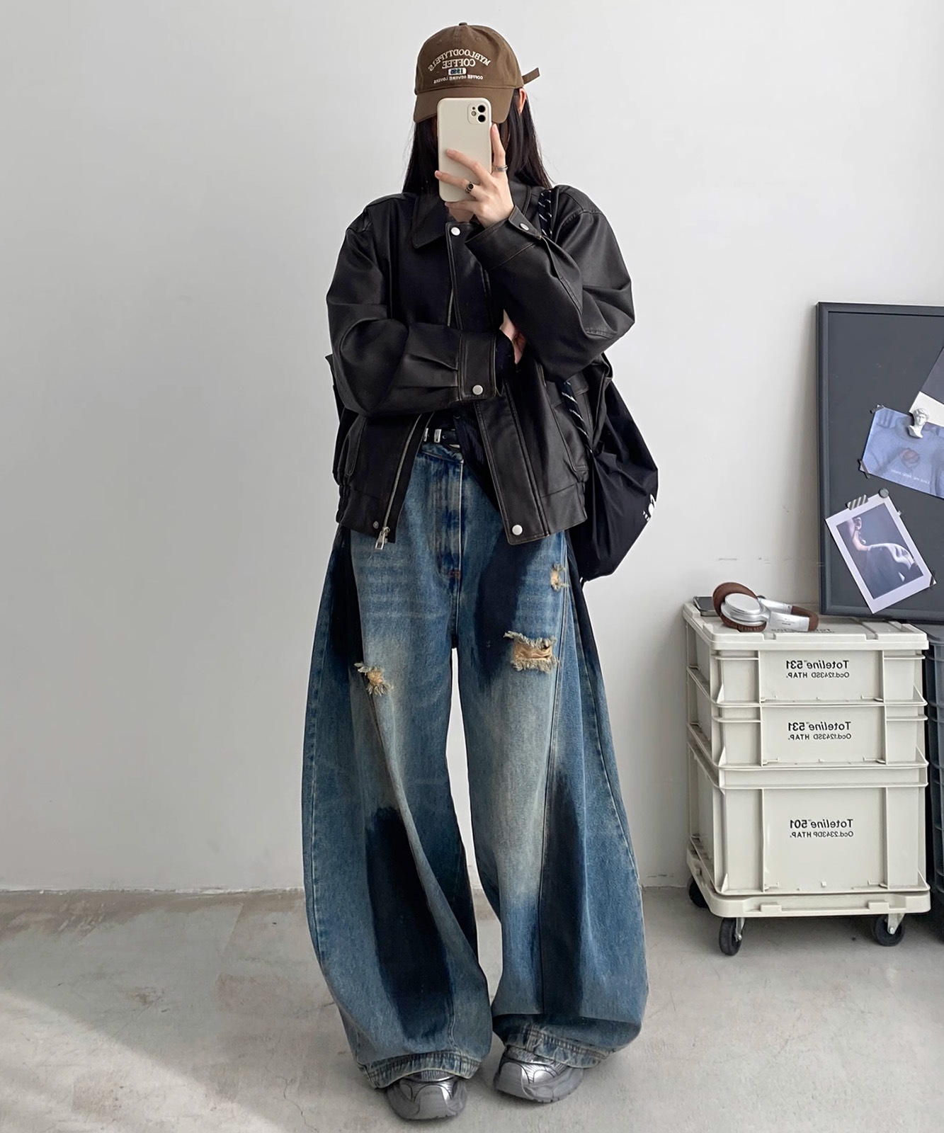 ペイント ダメージ デニムパンツ 